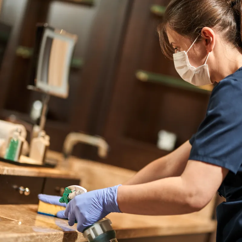 Office cleaning process section image